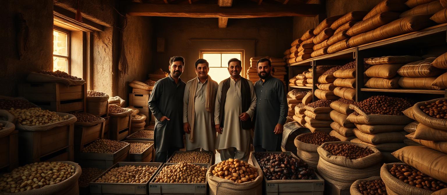 The four brothers of Quetta Mart in their dry-fruit storehouse